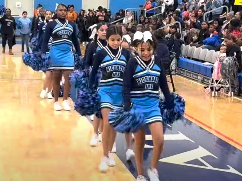 Richmond Avenue School cheerleaders compete on March 2, 2024.